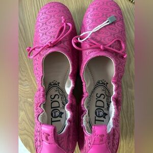 TOD’S “Happy Moments” Pink Logo Ballet Flats - Size 34
New